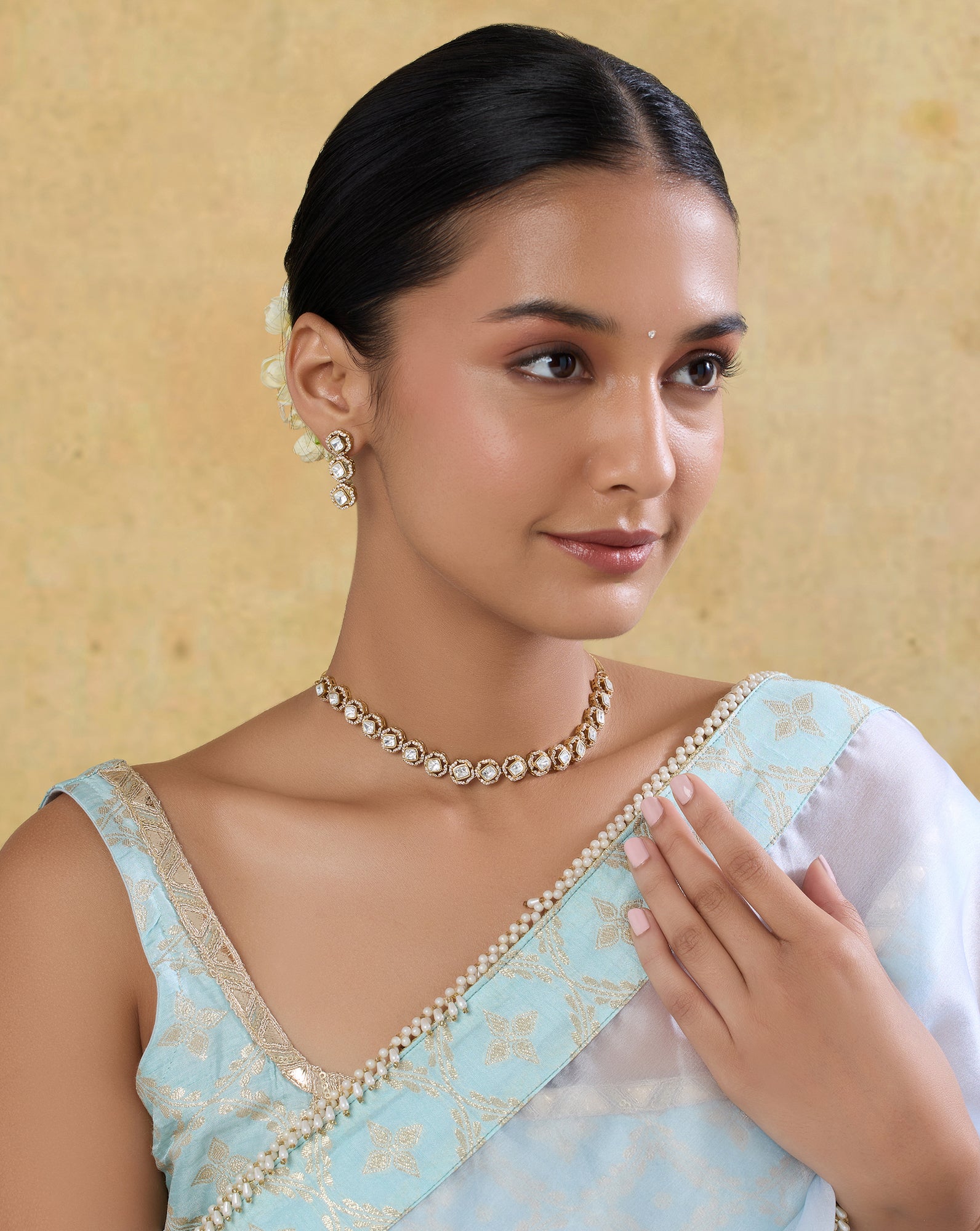Rimmi Kundan Polki Necklace Set