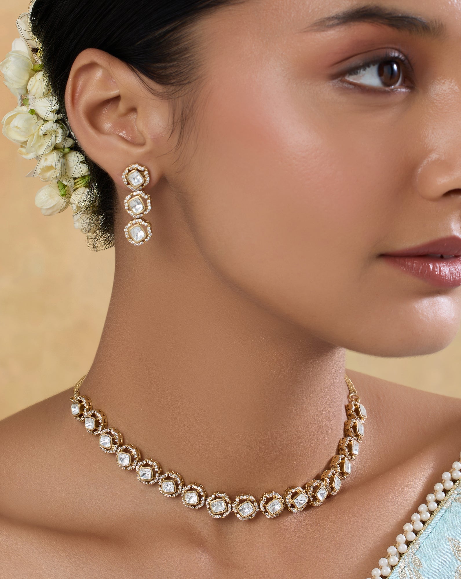 Rimmi Kundan Polki Necklace Set