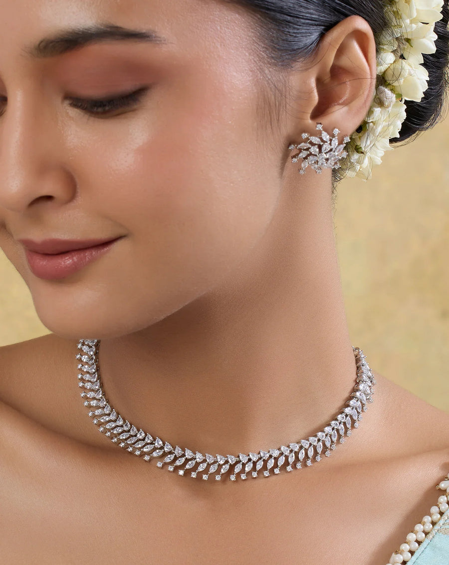 Zircon Classic White Necklace Set