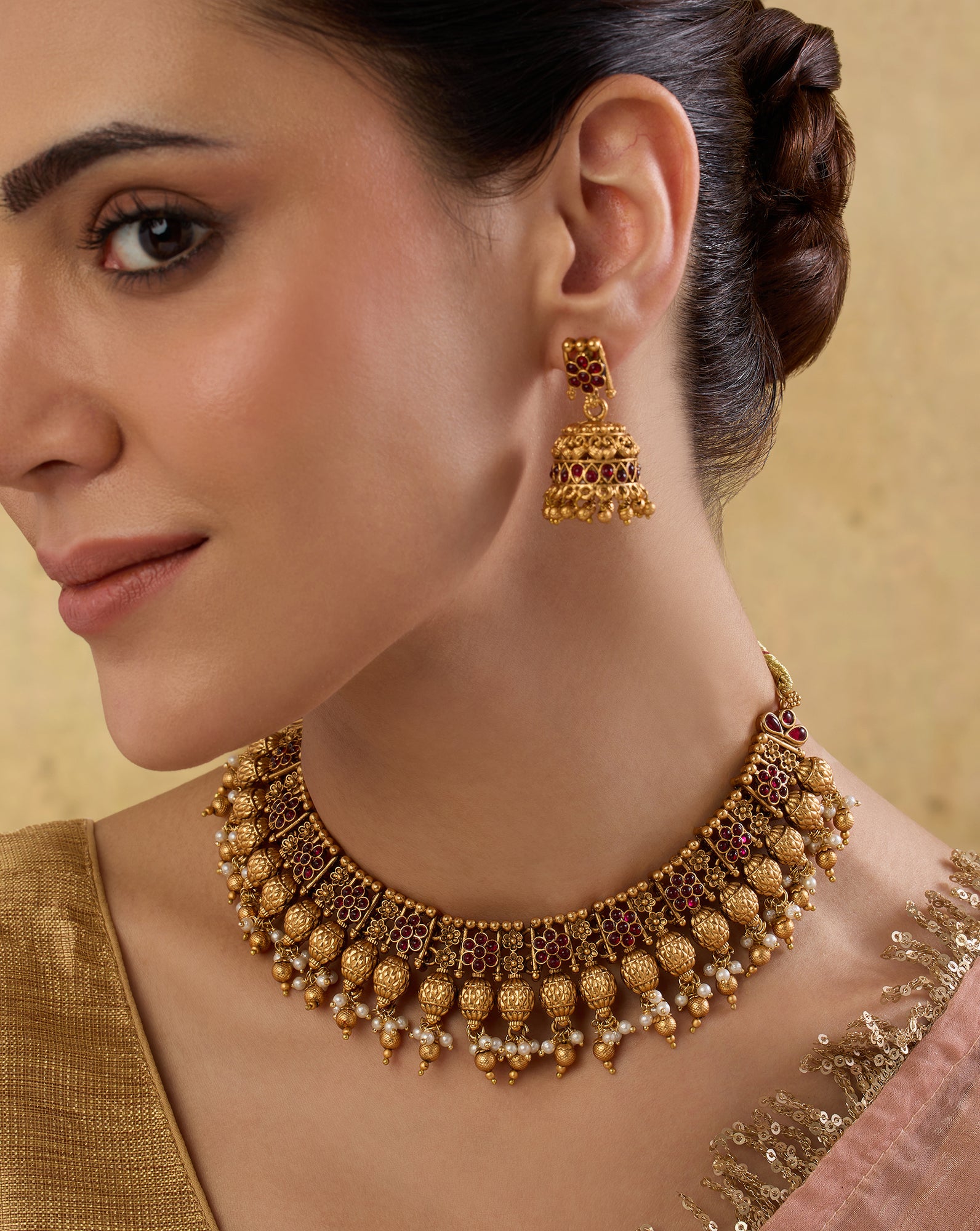 Mudra Temple Necklace Set
