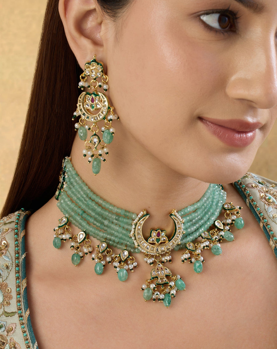 Indinoor x Shanaya Kundan Polki Necklace Set