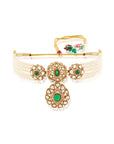 Emerald Pearl Kundan Gold Necklace Set