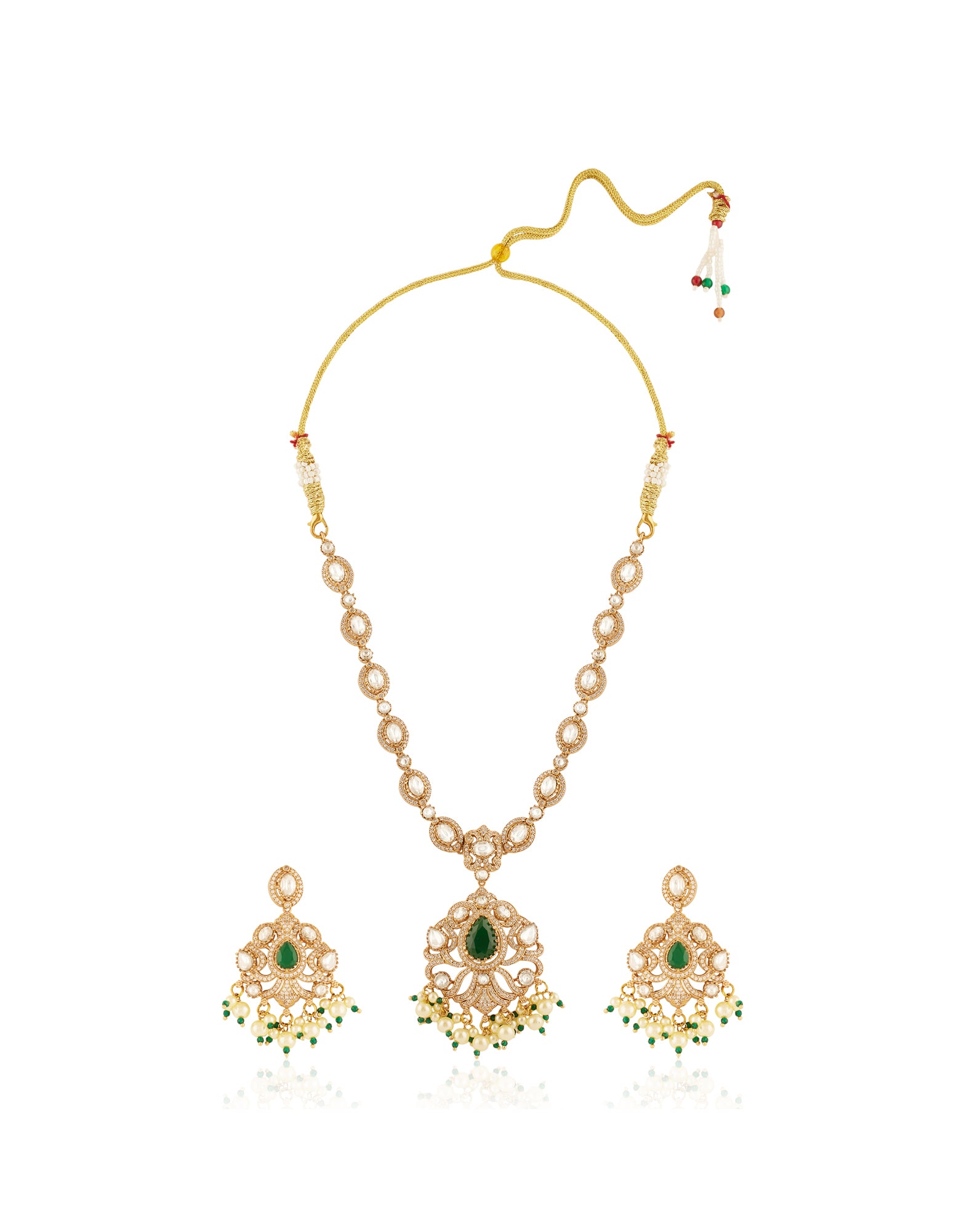 Kesarina Kundan Polki Necklace Set