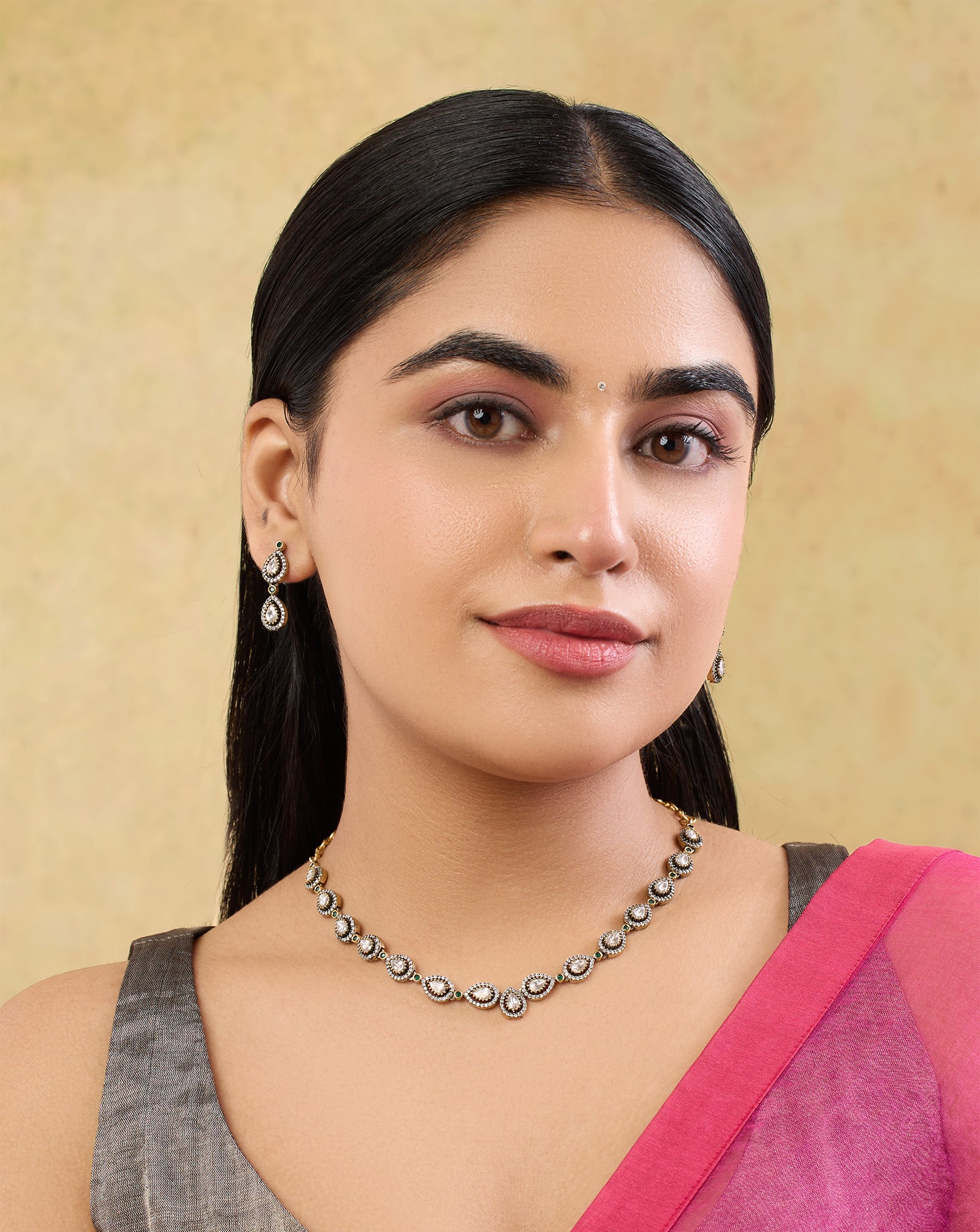 Phalini Kundan Polki Necklace Set