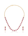 Kundan Ruby Gold Tennis Necklace Set