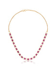 Kundan Ruby Gold Tennis Necklace Set