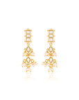 White Pearl Tassel Kundan Gold Necklace Set
