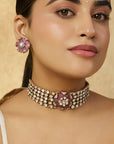 Duvita Kundan Polki Necklace Set