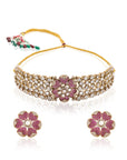 Duvita Kundan Polki Necklace Set