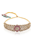 Duvita Kundan Polki Necklace Set