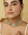 Jadau Turquoise Gold Necklace Set