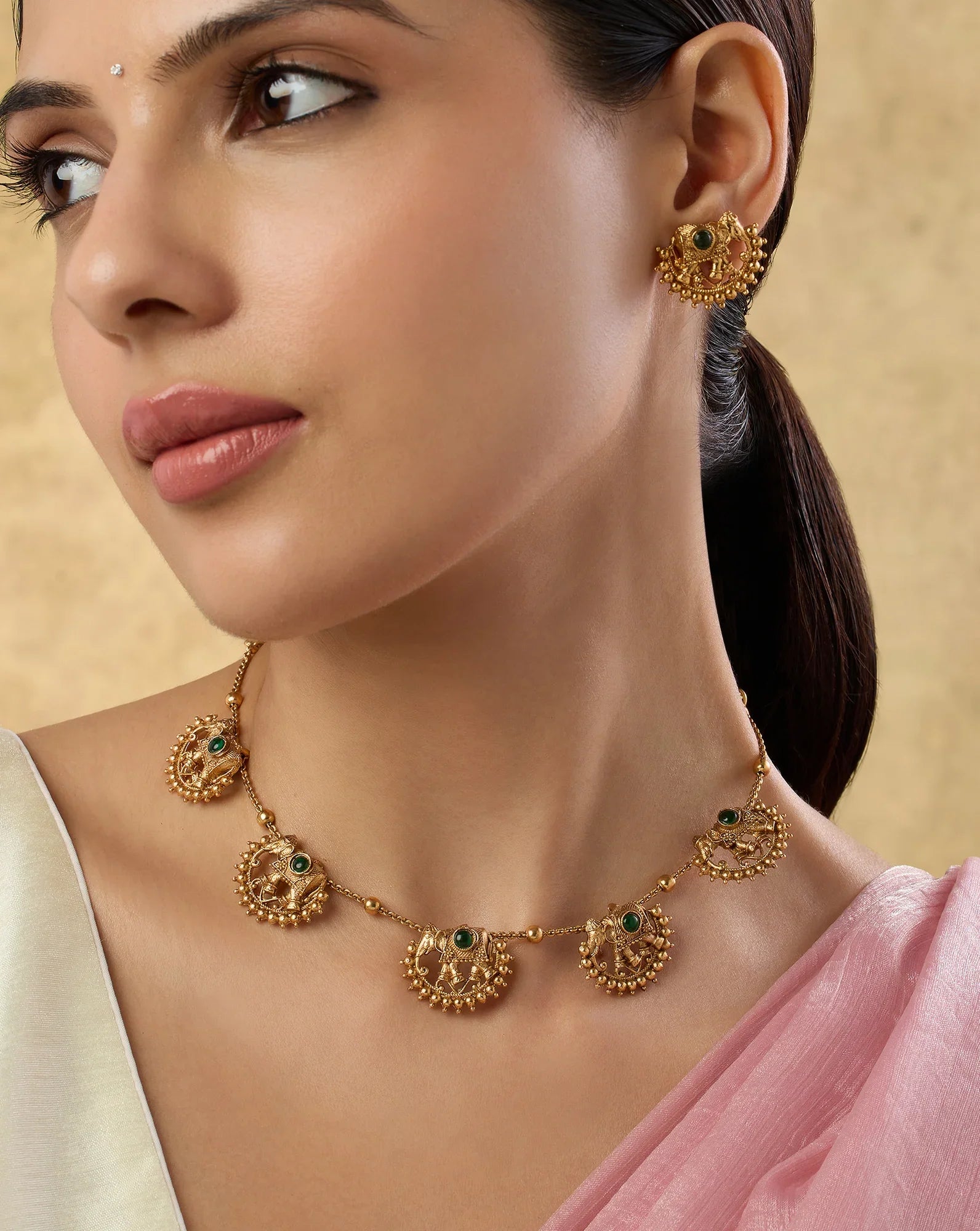 Dheeyam Temple Necklace Set