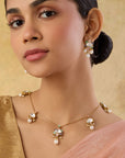 Kundan Gold Charm Chain Necklace Set