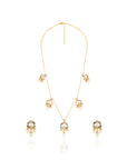Kundan Gold Charm Chain Necklace Set