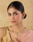 Kundan Gold Charm Chain Necklace Set