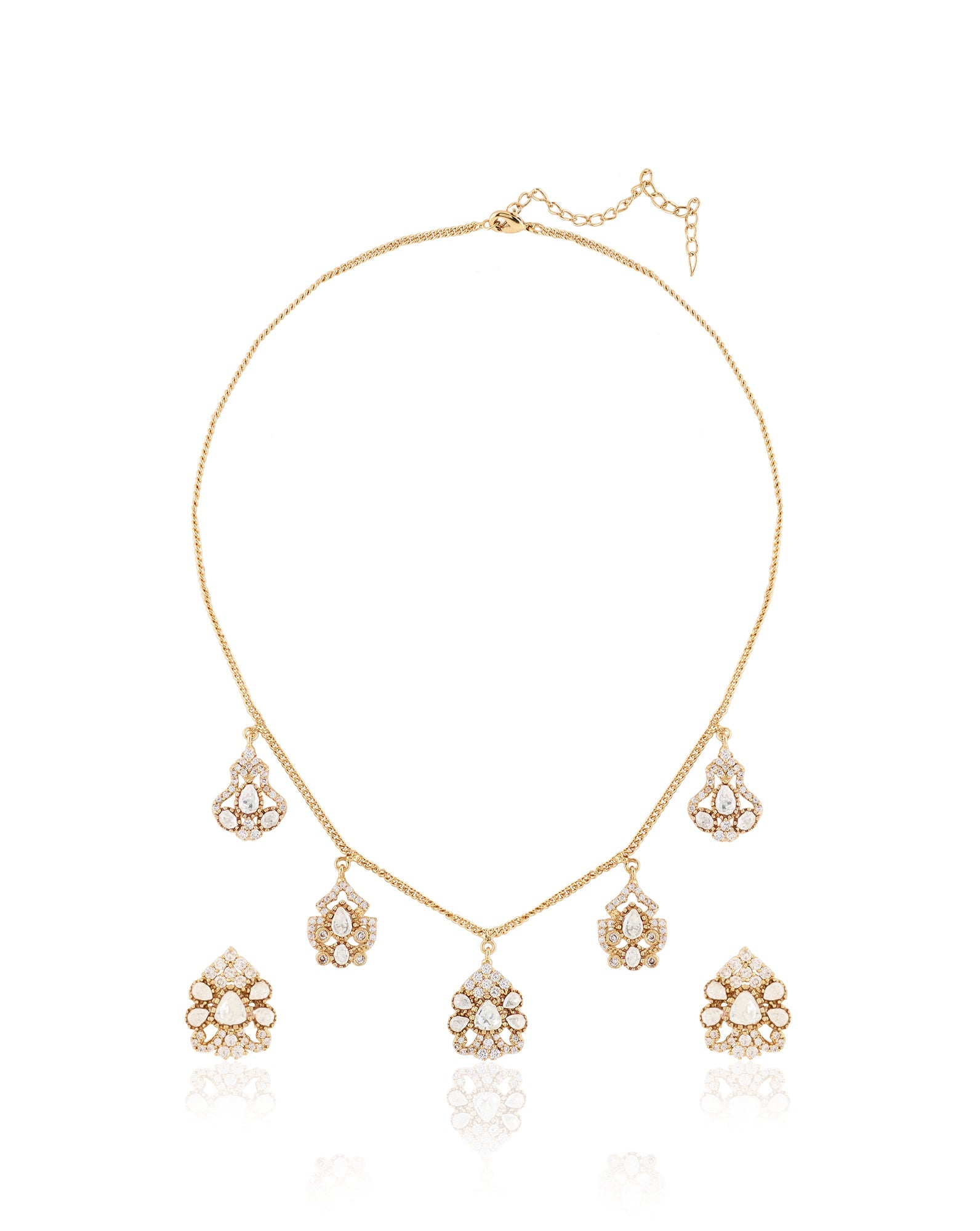 Kundan Gold Short Necklace Set