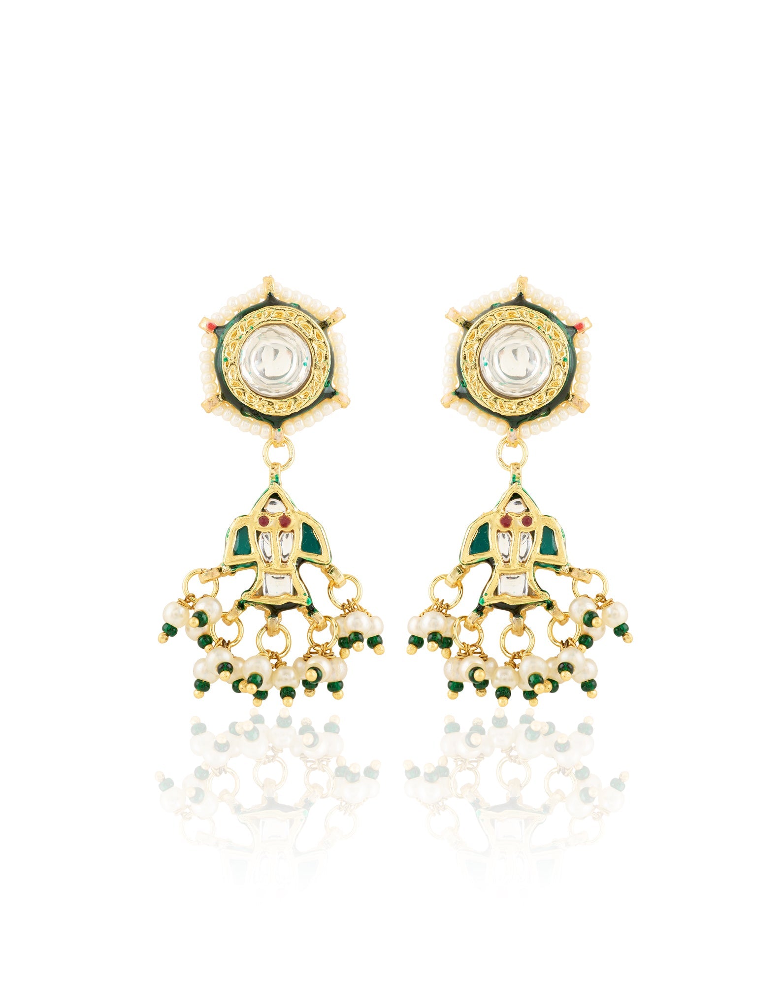 Green Festive Kundan Gold Choker Necklace Set