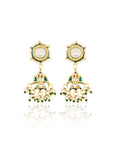 Green Festive Kundan Gold Choker Necklace Set