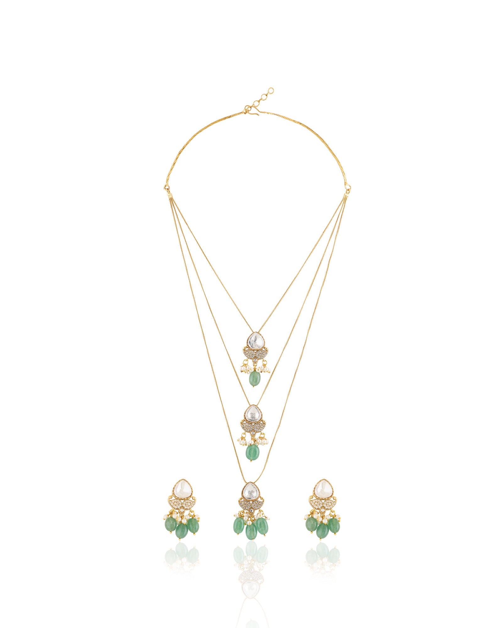 Kundan Gold Layered Necklace Set