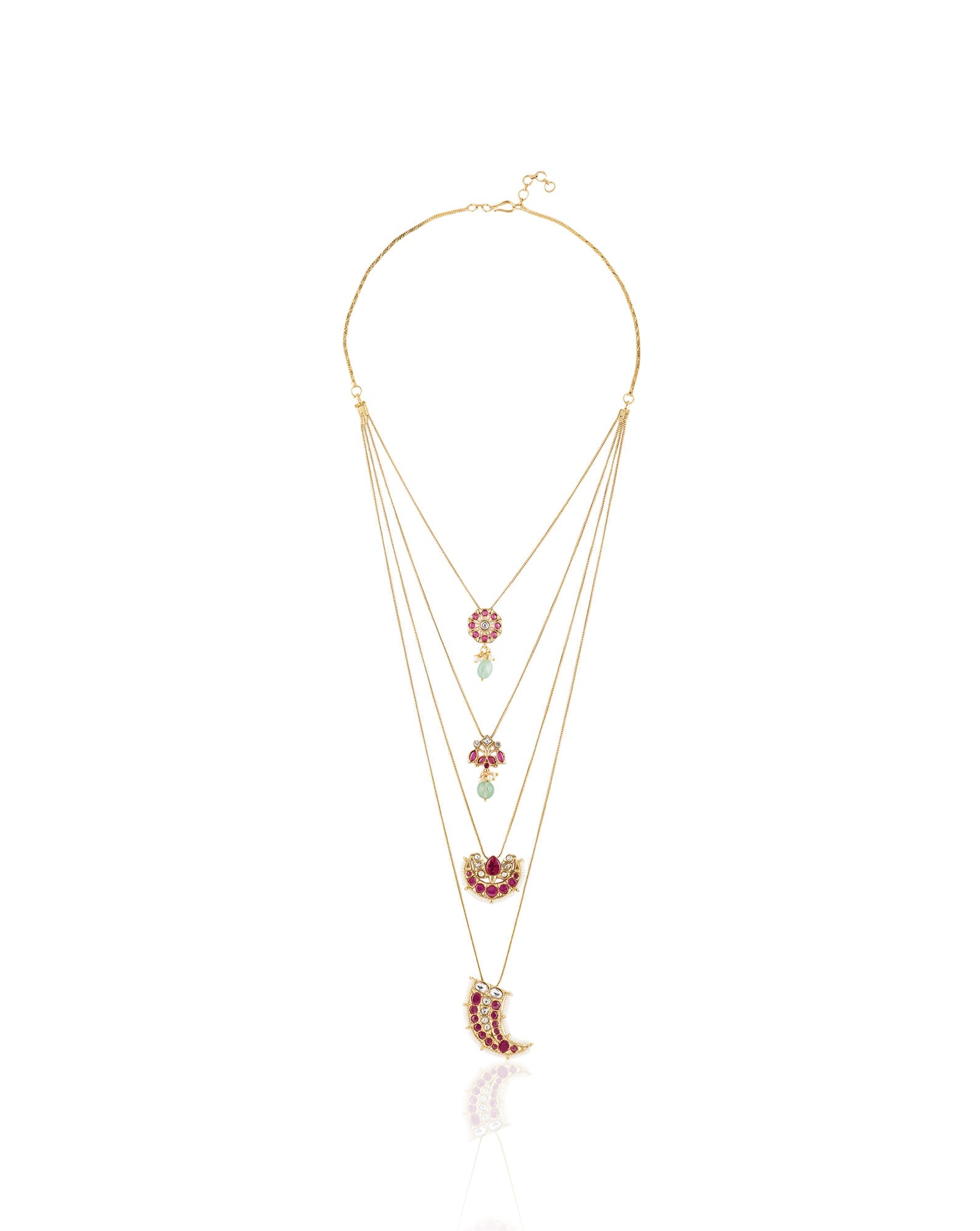 Festive Kundan Gold Layered Necklace Set