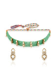 Kundan Emerald Choker Necklace Set