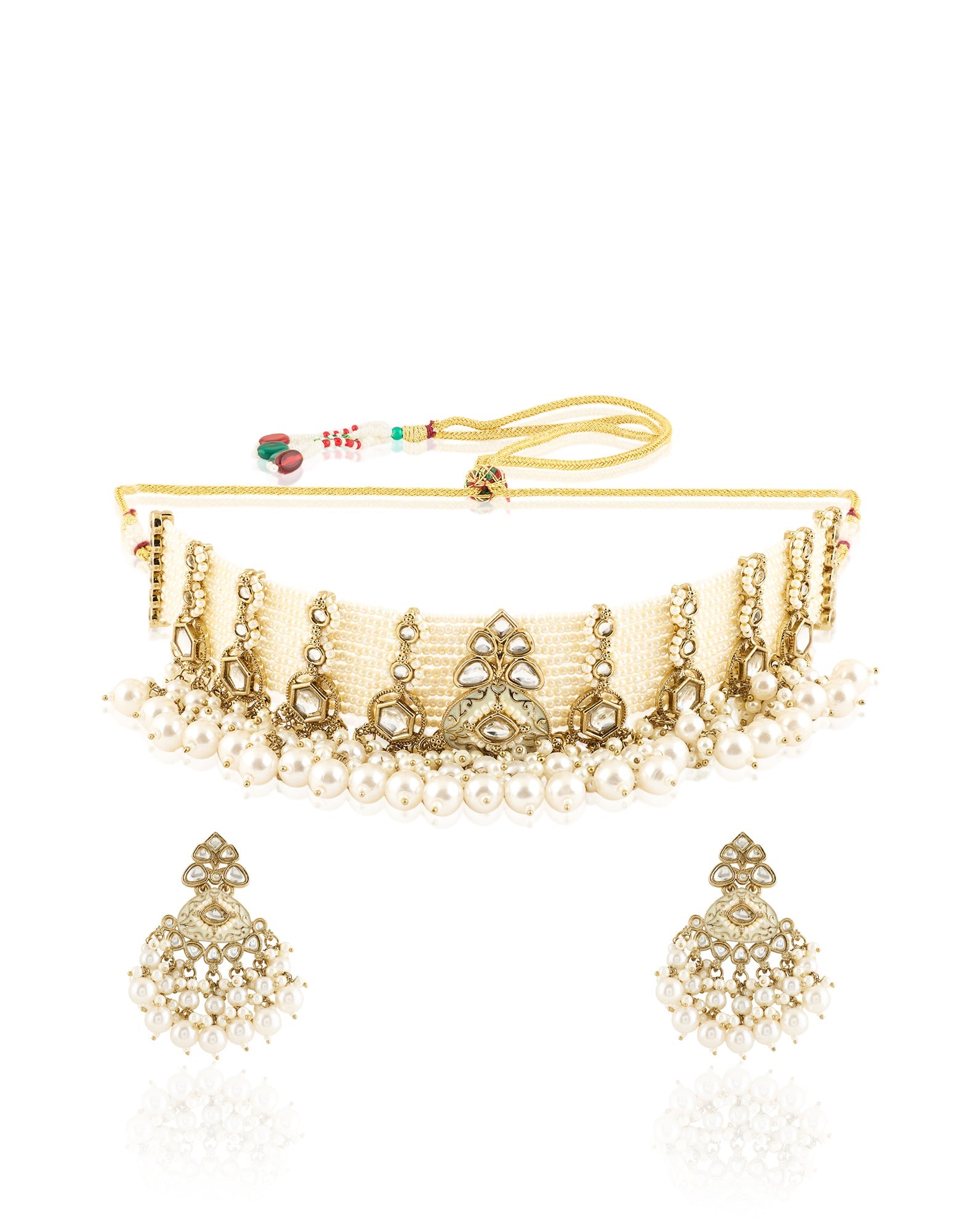 Festive Kundan Gold Choker Necklace Set