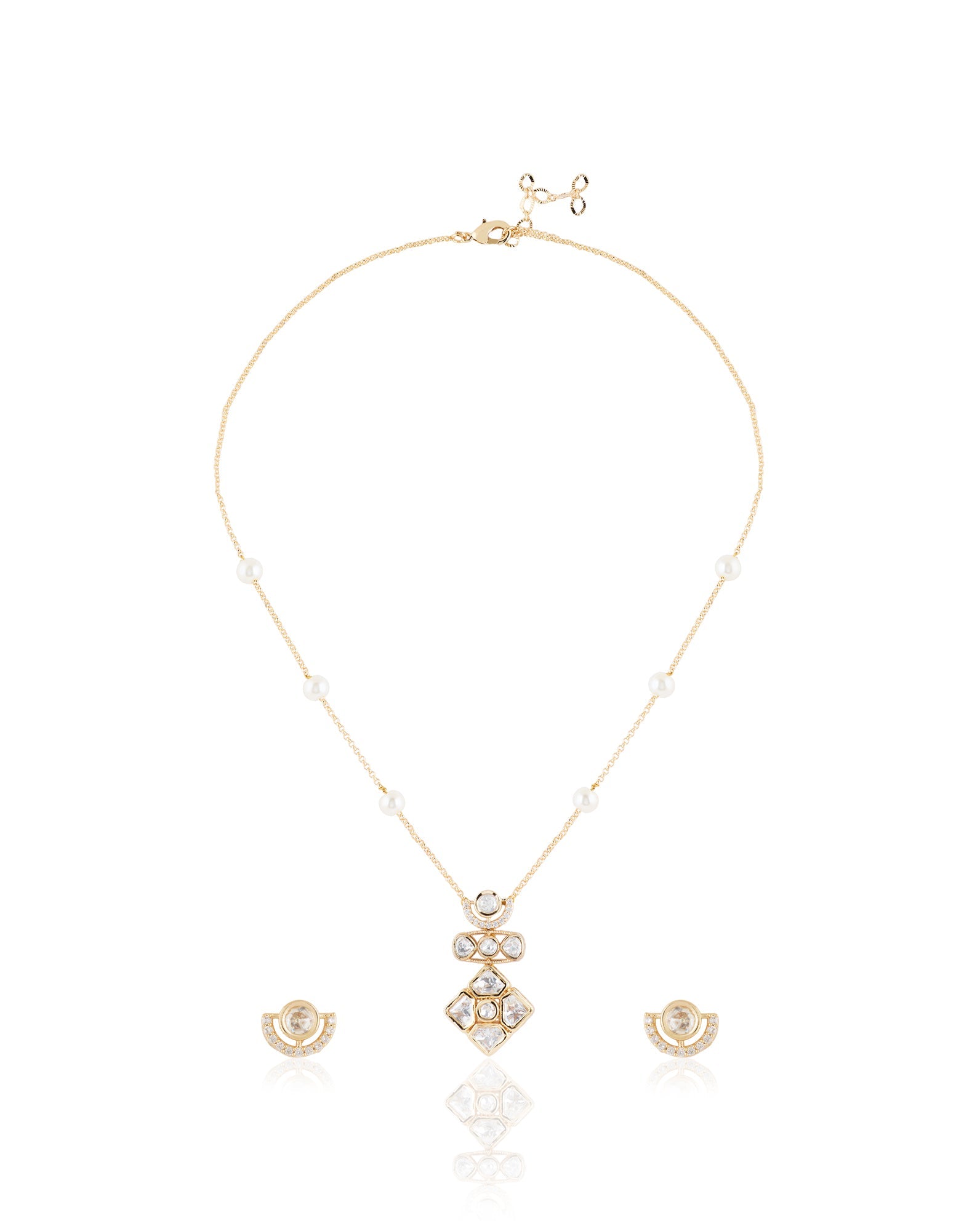 Kundan Pearl Short Necklace Set