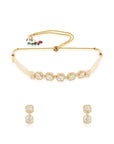 Geometric Gold Kundan Choker Set