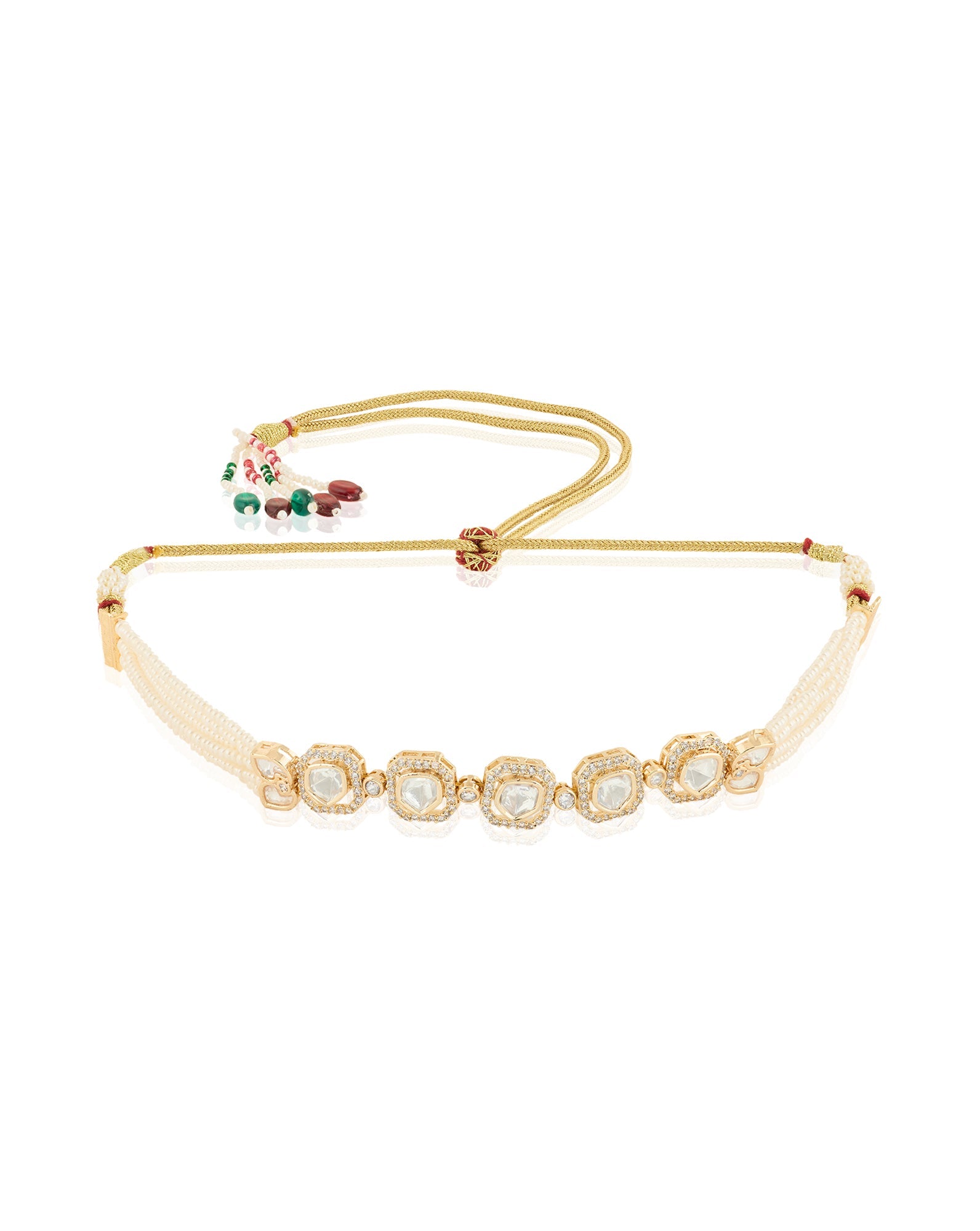 Geometric Gold Kundan Choker Set