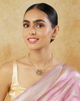 Gold Temple Ruby Choker Necklace Set