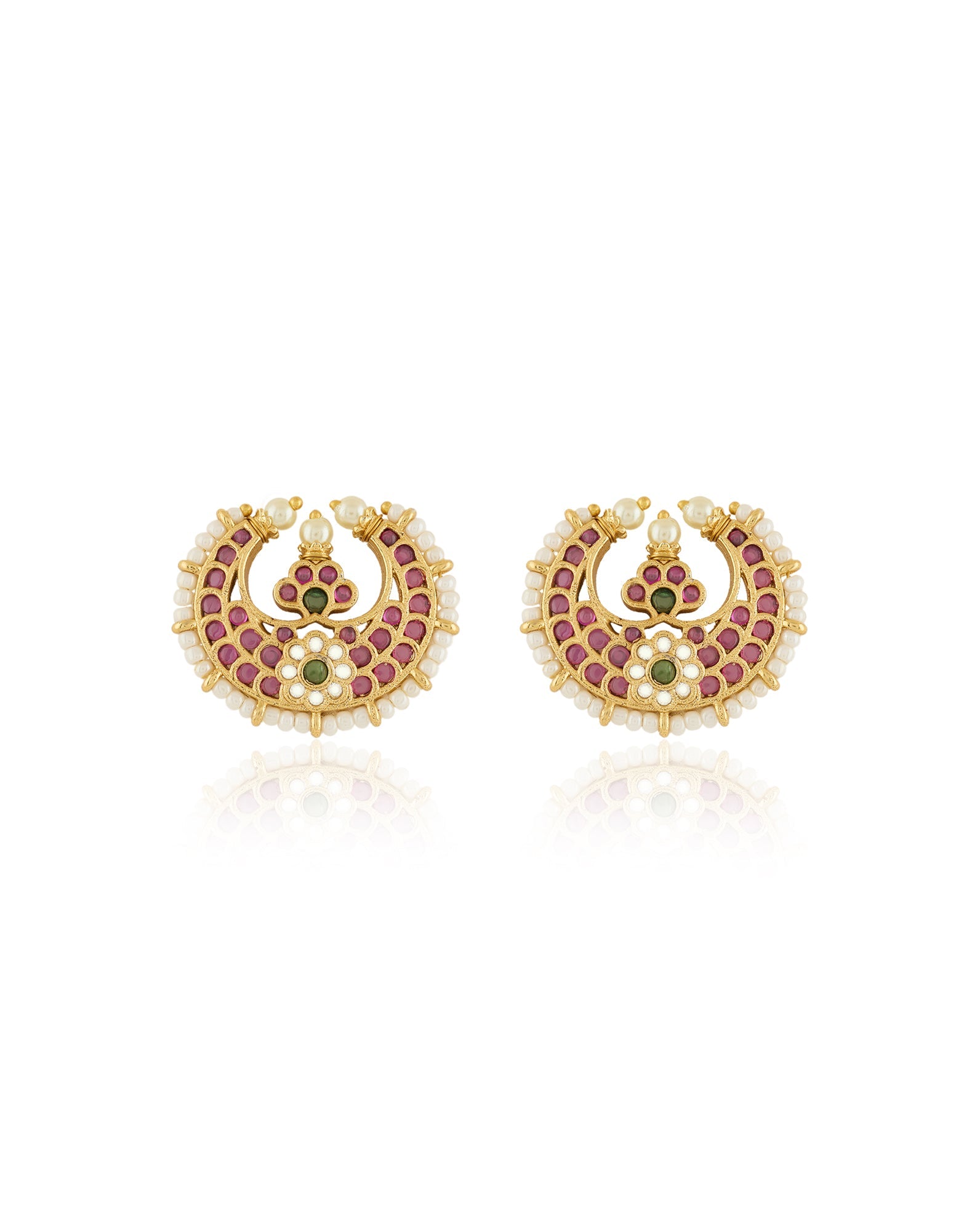 Gold Temple Ruby Choker Necklace Set