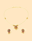 Gold Temple Charm Necklace Set
