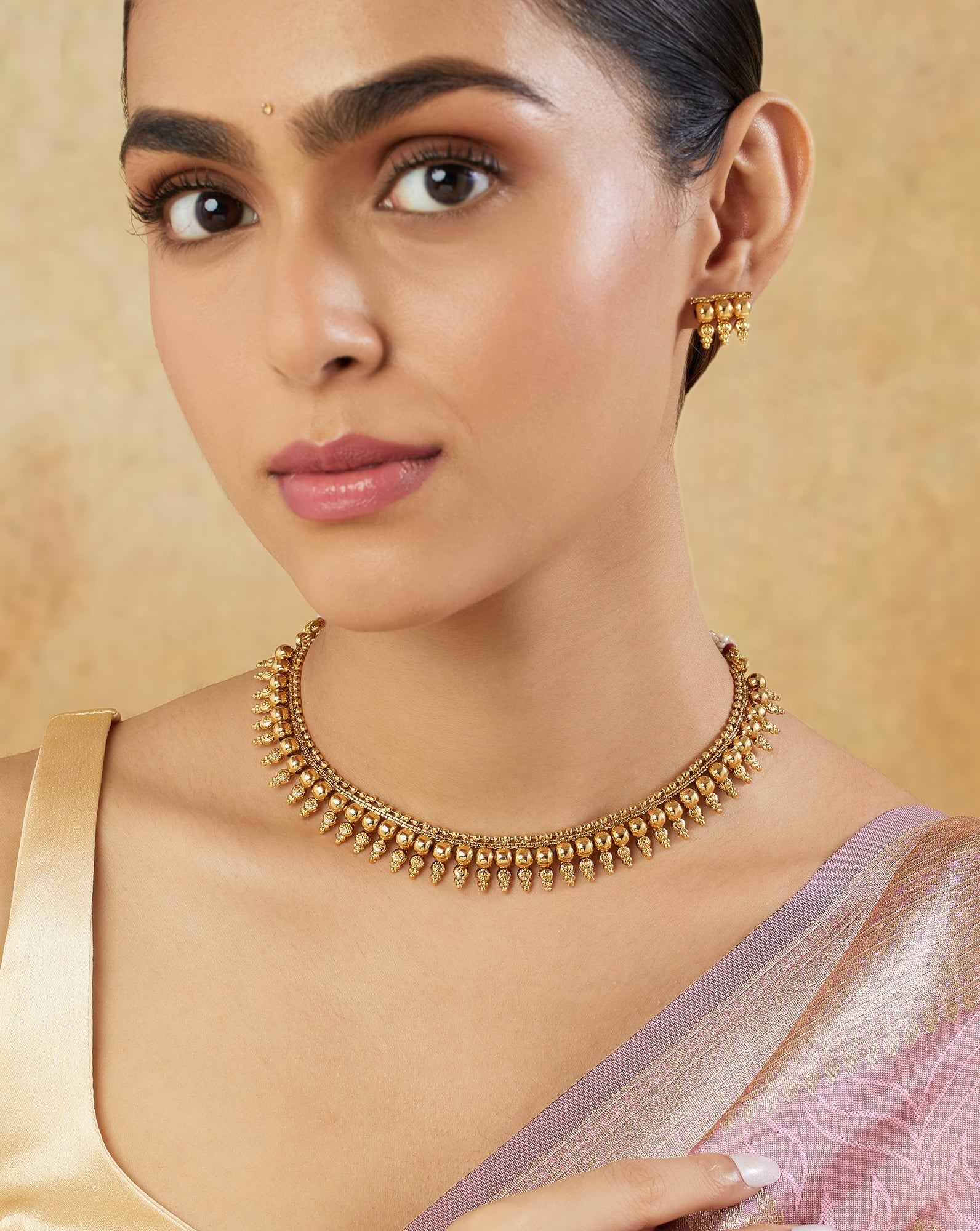 Temple Gold Statement Necklace Set