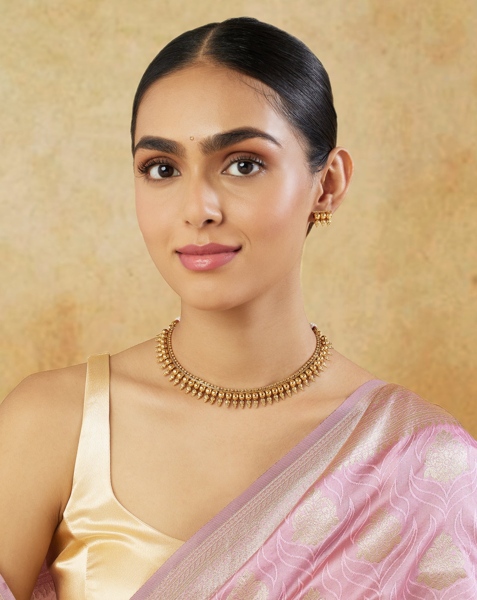 Temple Gold Statement Necklace Set