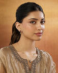 Floral Temple Gold Traditional Necklace Set