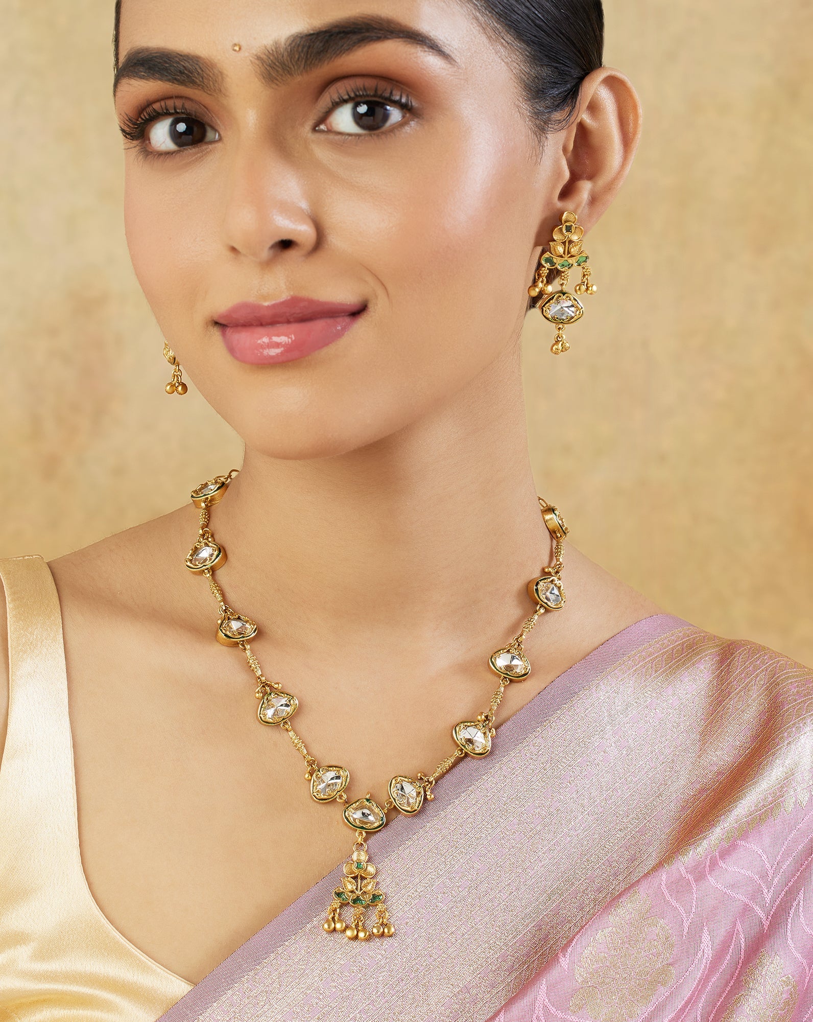 Mali Temple Gold Necklace Set