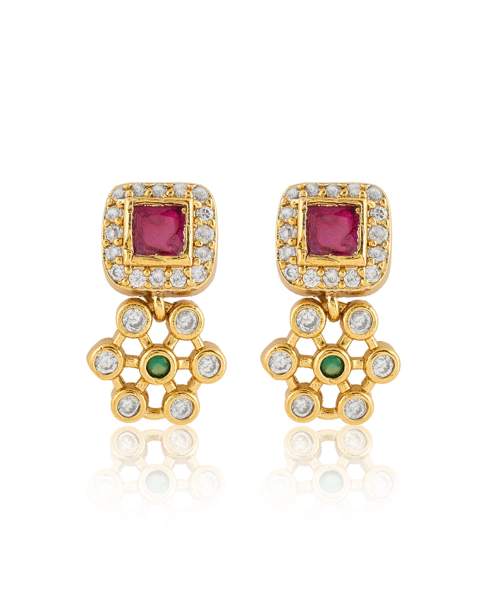 Ruby Temple Gold Necklace Set