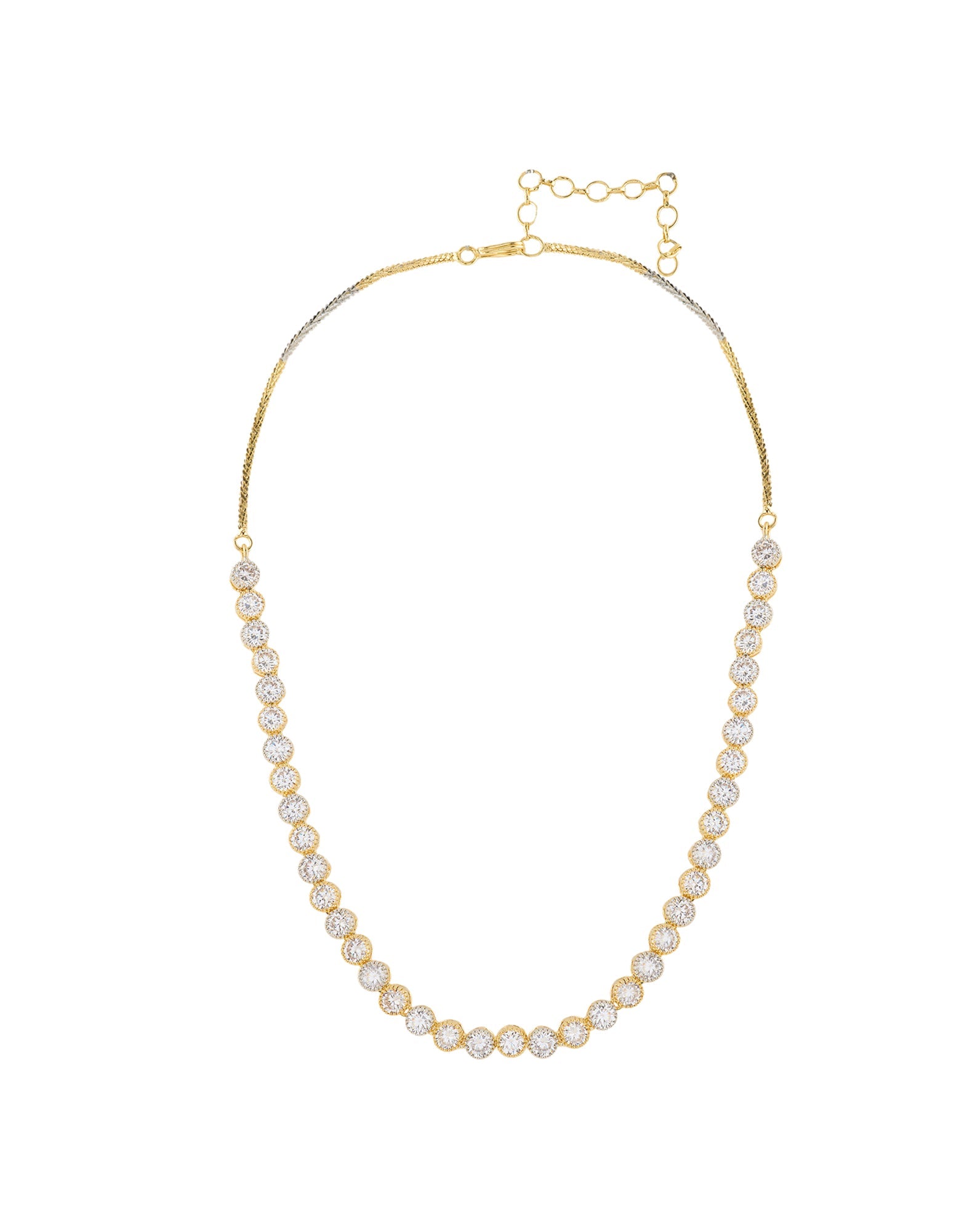Zircon Tennis Gold Necklace Set