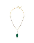 Emerald Zircon Gold Necklace Set