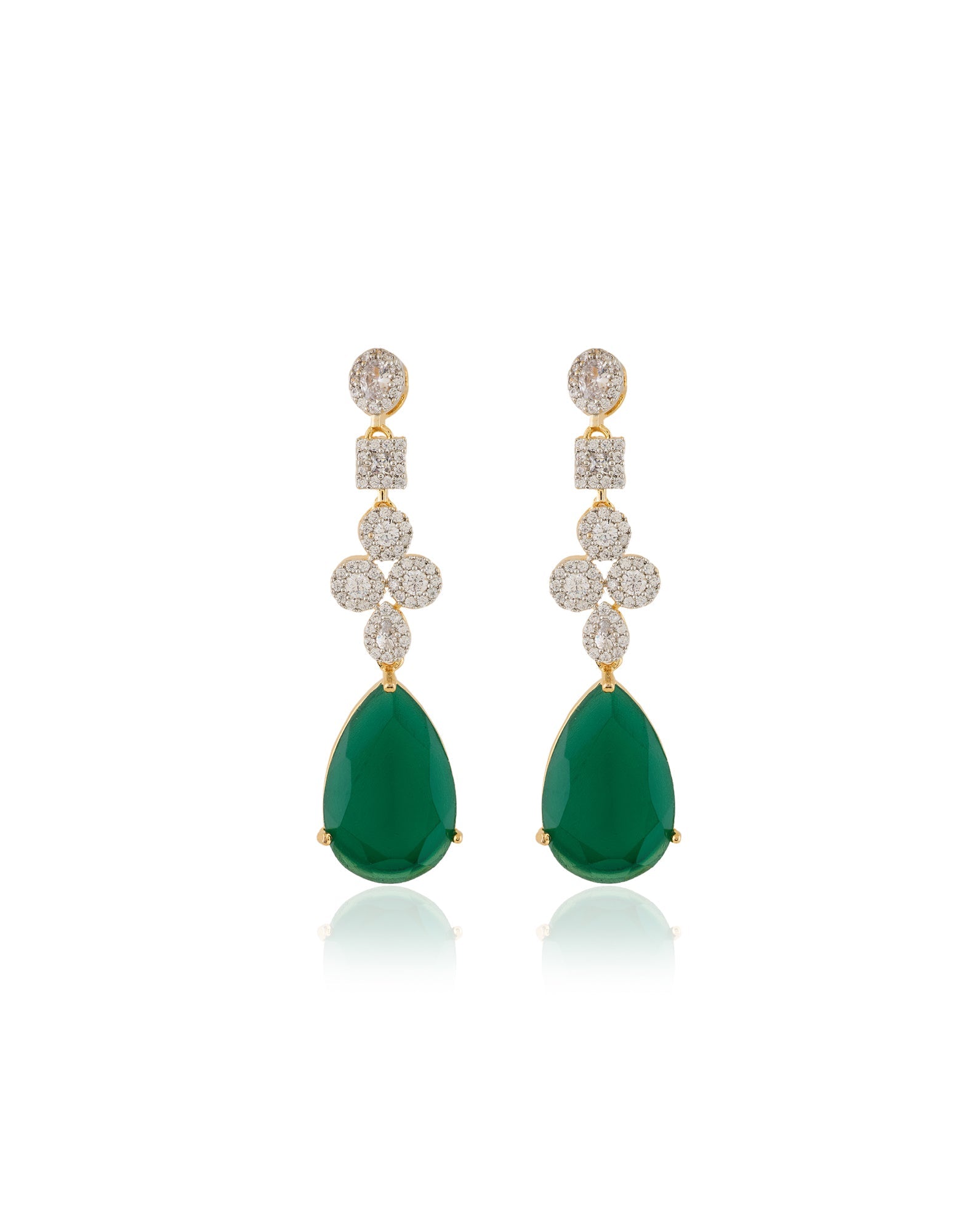 Emerald Zircon Gold Necklace Set