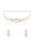 Pink Zircon Choker Necklace Set