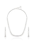 Tennis Zircon Silver Necklace Set