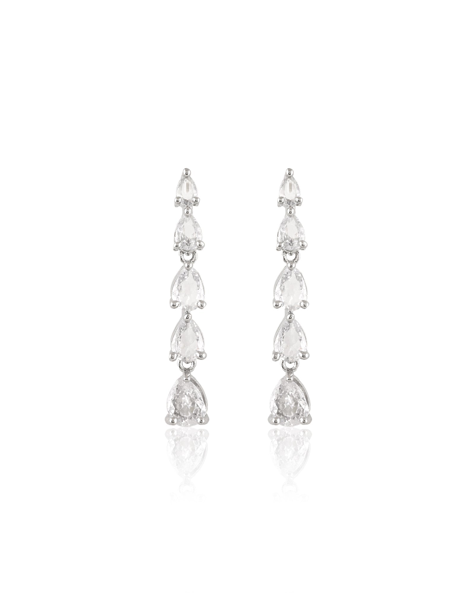 Tennis Zircon Silver Necklace Set