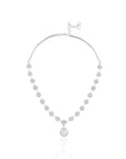 Floral Zircon Silver Necklace Set