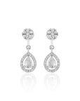 Floral Zircon Silver Necklace Set