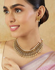 Pearl Temple Gold Necklace Set