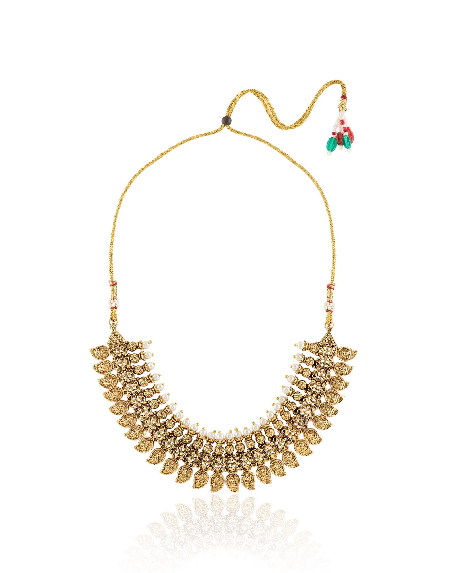 Pearl Temple Gold Necklace Set