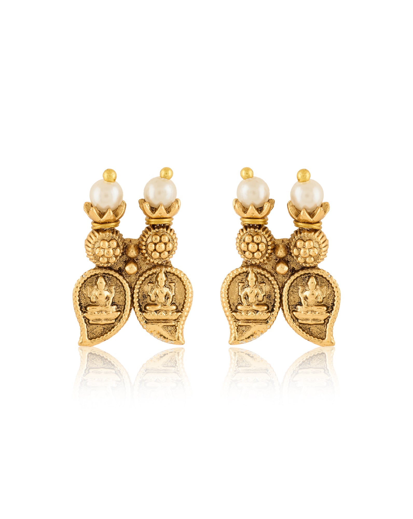 Pearl Temple Gold Necklace Set