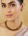 Ruby Temple Gold Traditional Necklace Set