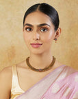 Ruby Temple Gold Traditional Necklace Set